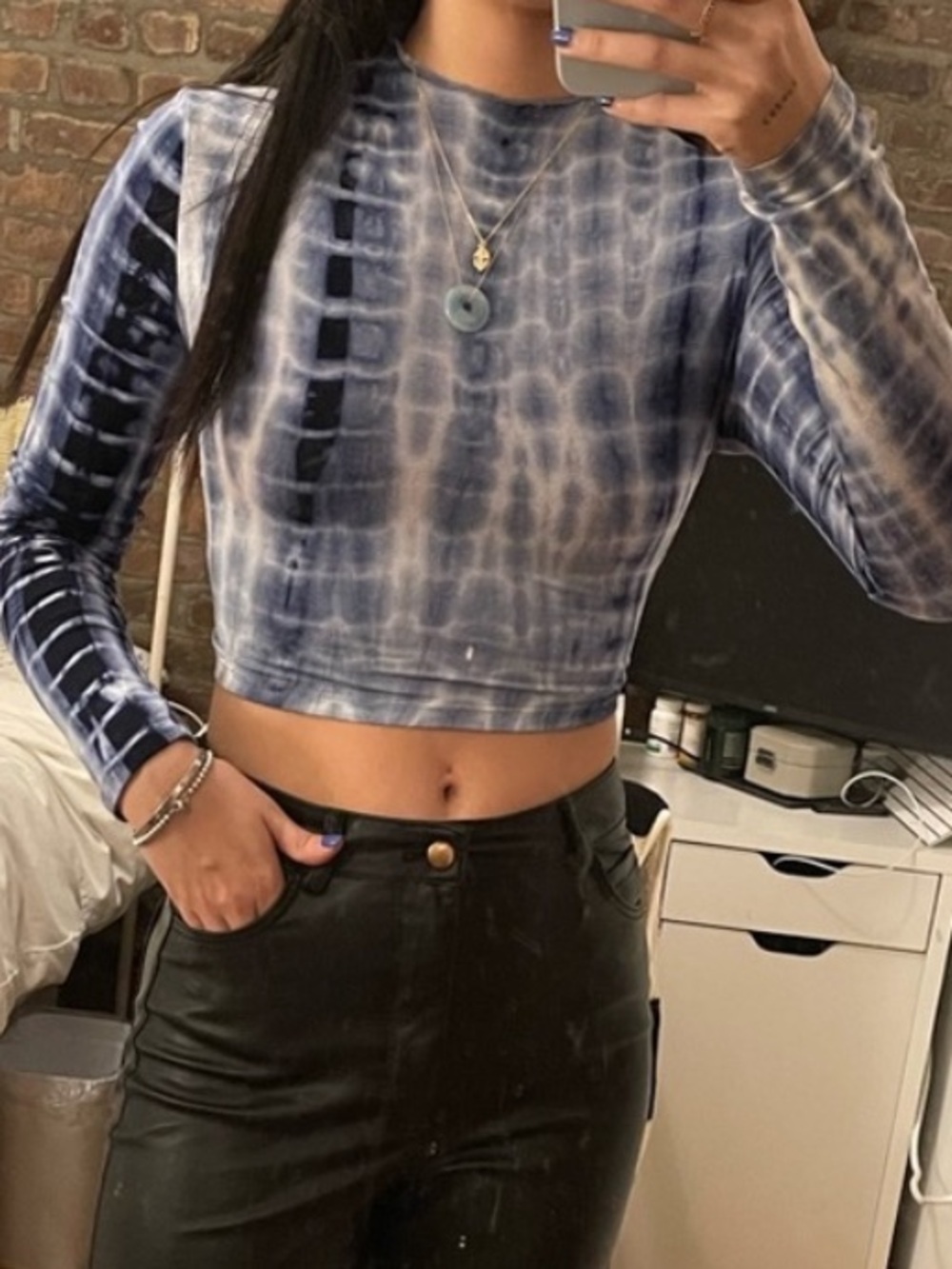 Princess Polly Tie-Dye Blue Long Sleeve shirt